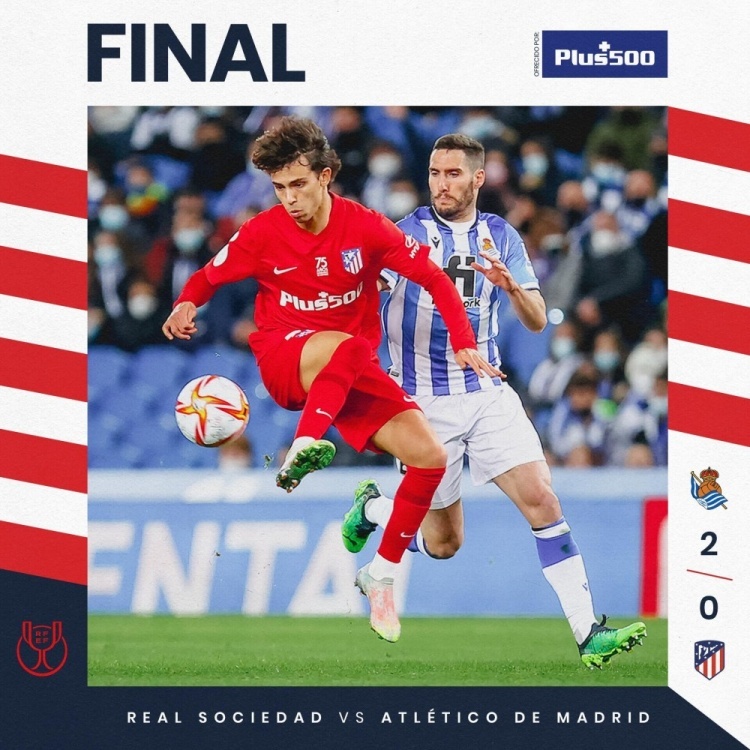 国王杯-贾努扎伊建功索尔洛特单刀破门 马竞客场0-2皇家社会出局