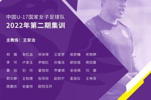 中国足球协会关于组织U-17国家女子足球队2022年第二期集训的通知