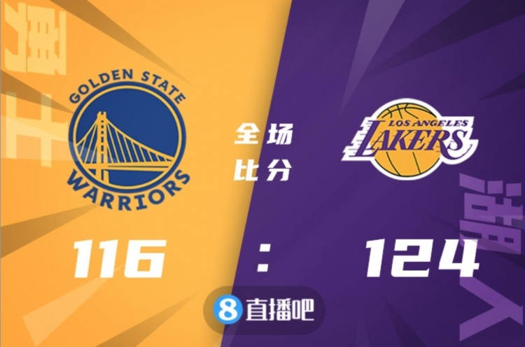 🏀詹姆斯56+10&得分赛季新高 库里30分 湖人险胜勇士止4连败
